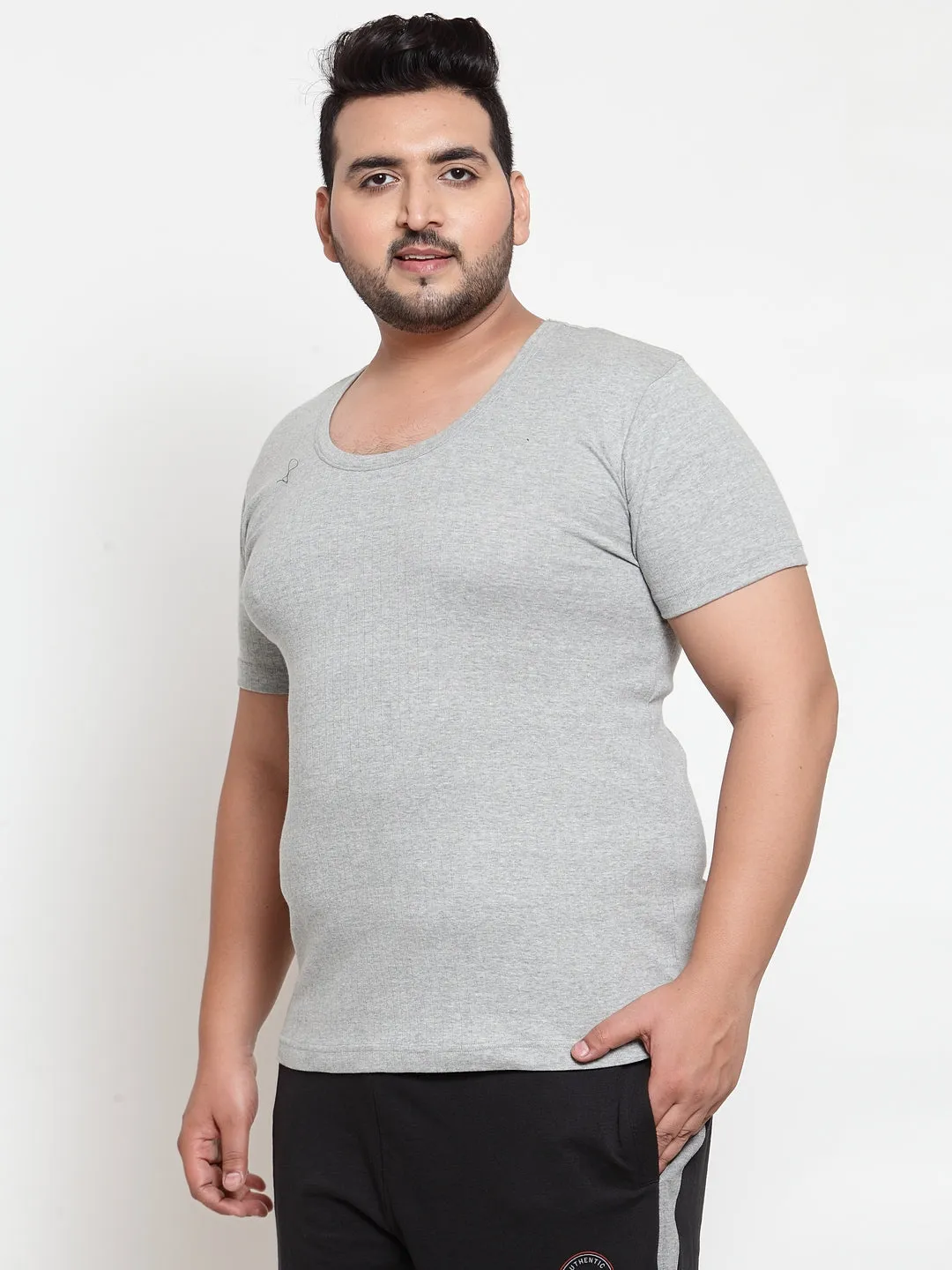 plusS Men Grey Innerwear Vest