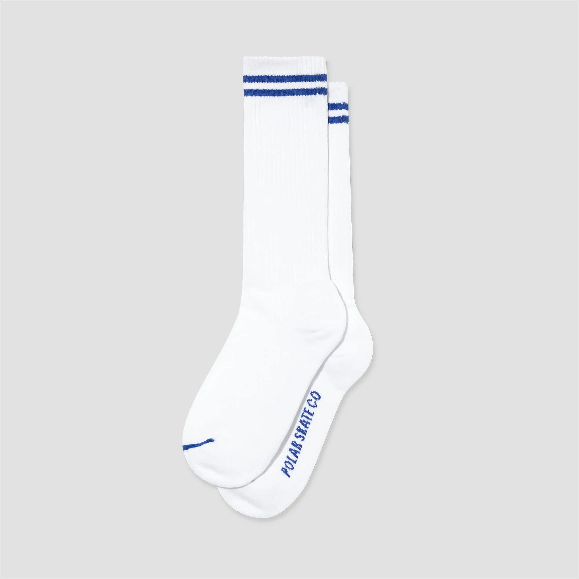Polar Rib 2 Stripes Long Socks White / Blue
