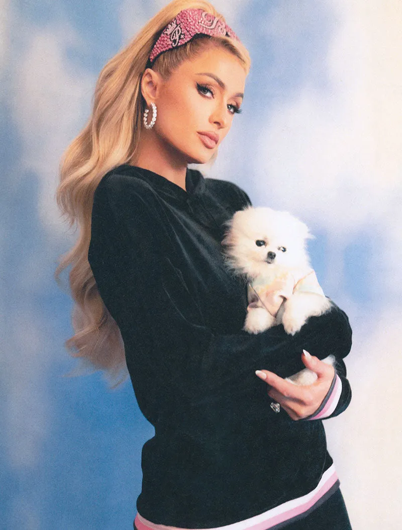 Radiant Stripe Boss Babe Pullover Hoodie by Paris Hilton Tracksuits