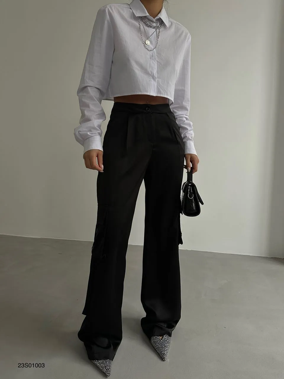 Satin Cargo Pants