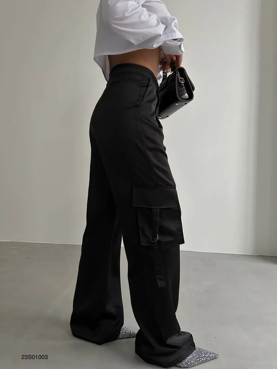 Satin Cargo Pants