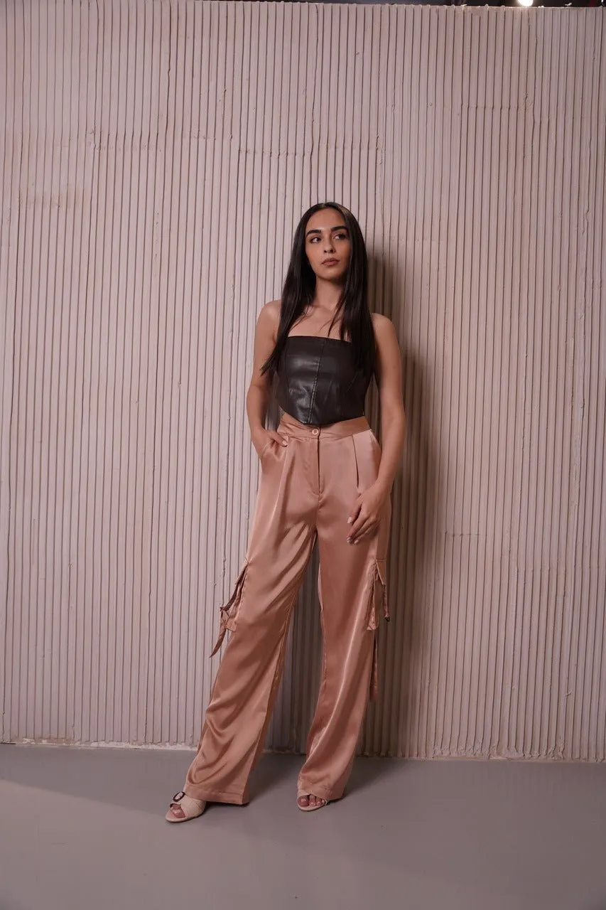 Satin Cargo Pants