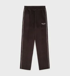 Script Velour Track Pants - Chocolate/Cream