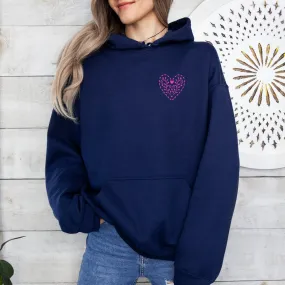 Swedish Heart Navy Hooded Sweatshirt
