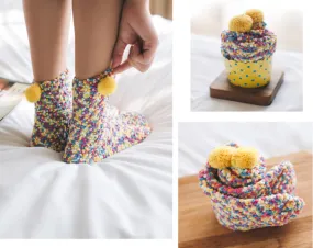 Unisex Winter Thermal Plush Ball Soft Comfortable Cute Cake Socks