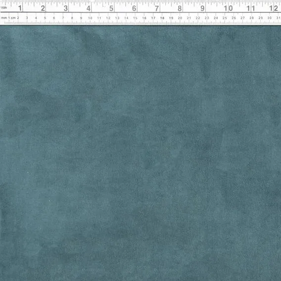 Velour Tracksuiting Fabric, Green Blue- 145cm