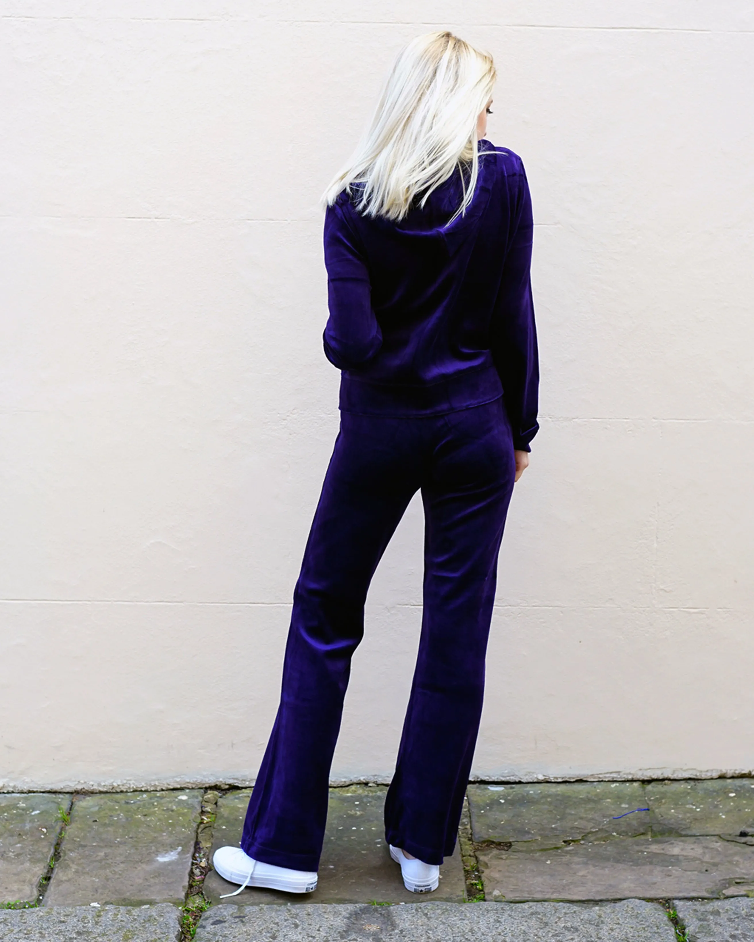 Velour Tracksuits With Hoody (Purple Color)