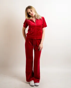 Velour Tracksuits with short sleeves (RED)