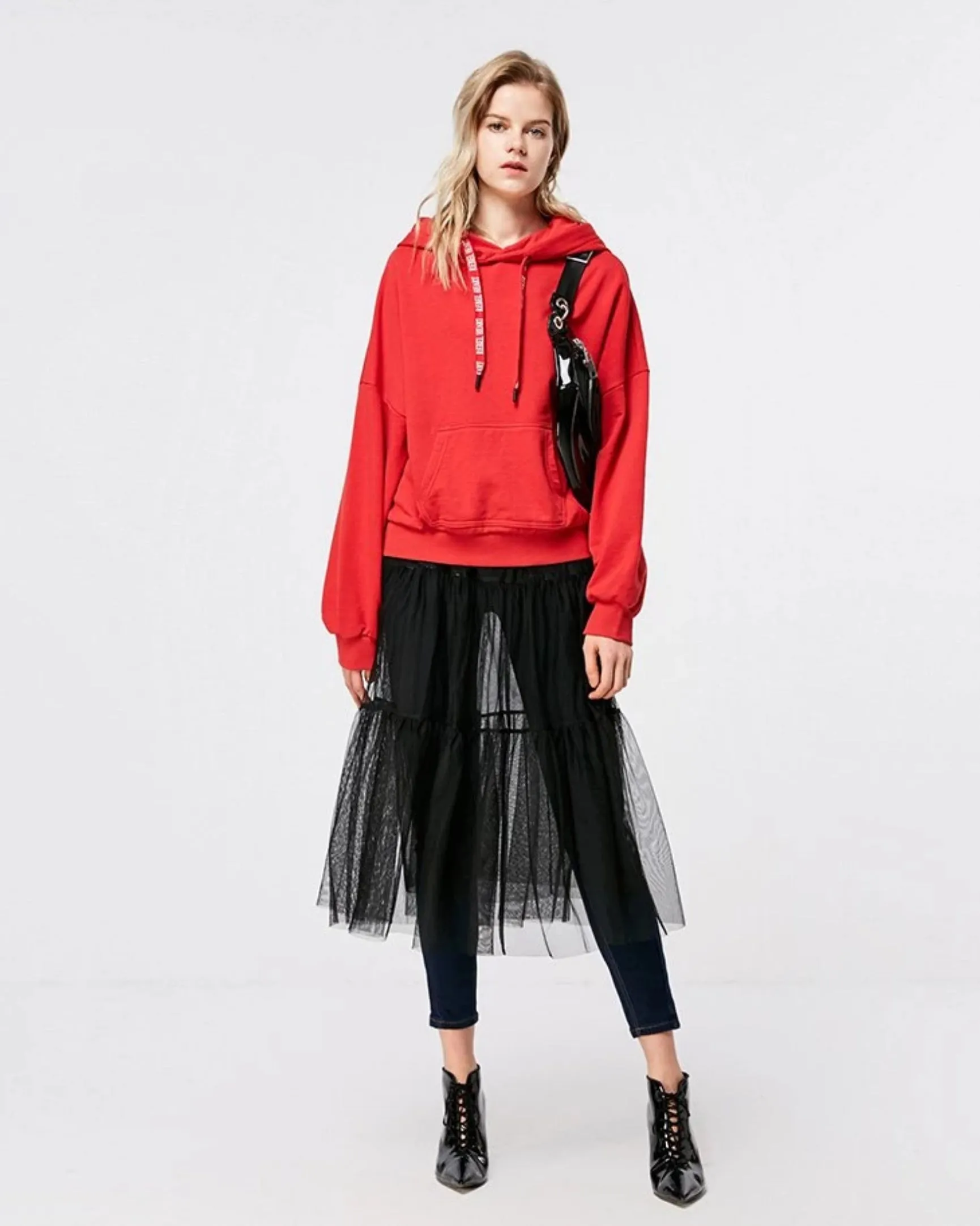 Women's Loose Hoodie With Print