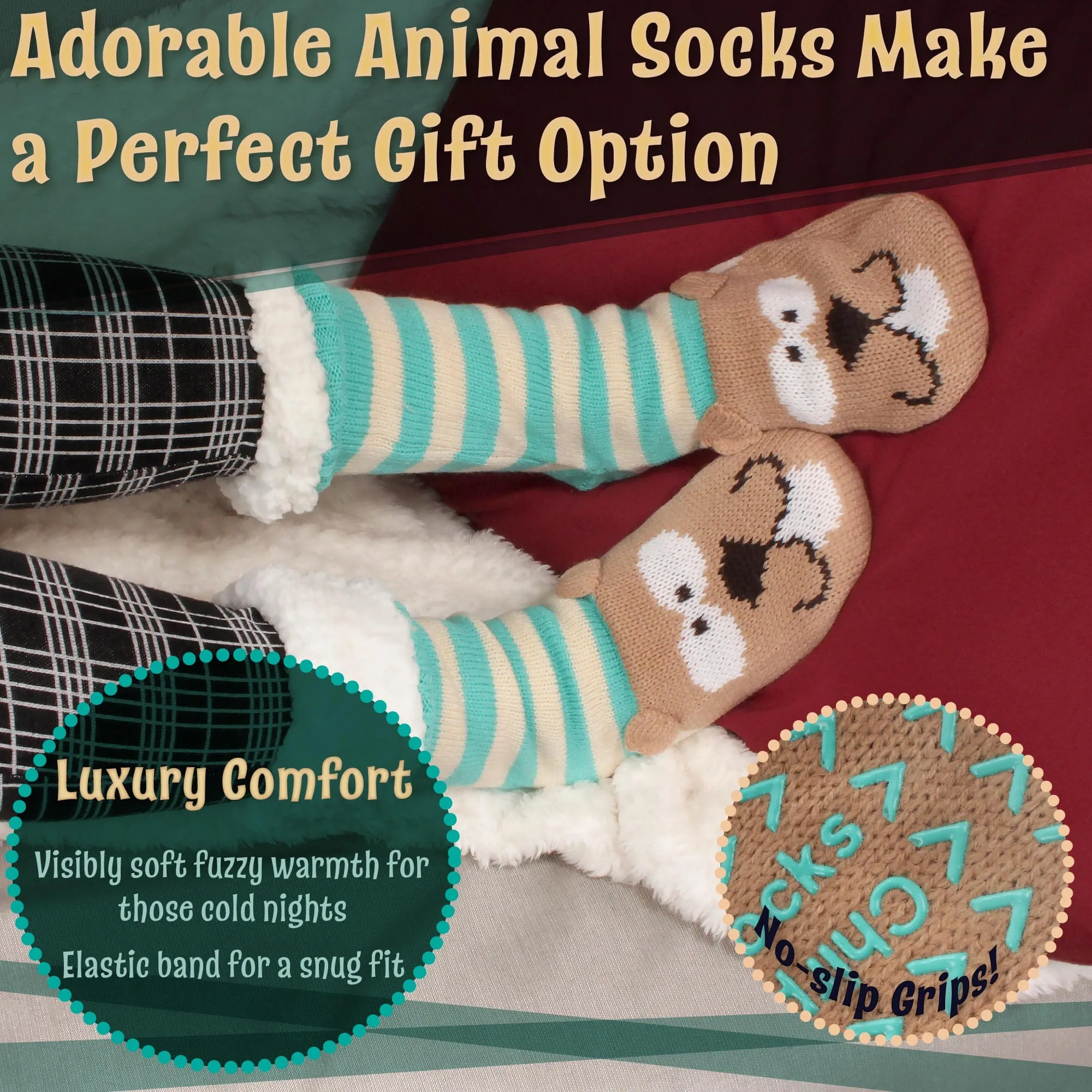 Women's Thermal Fuzzy Animal Socks