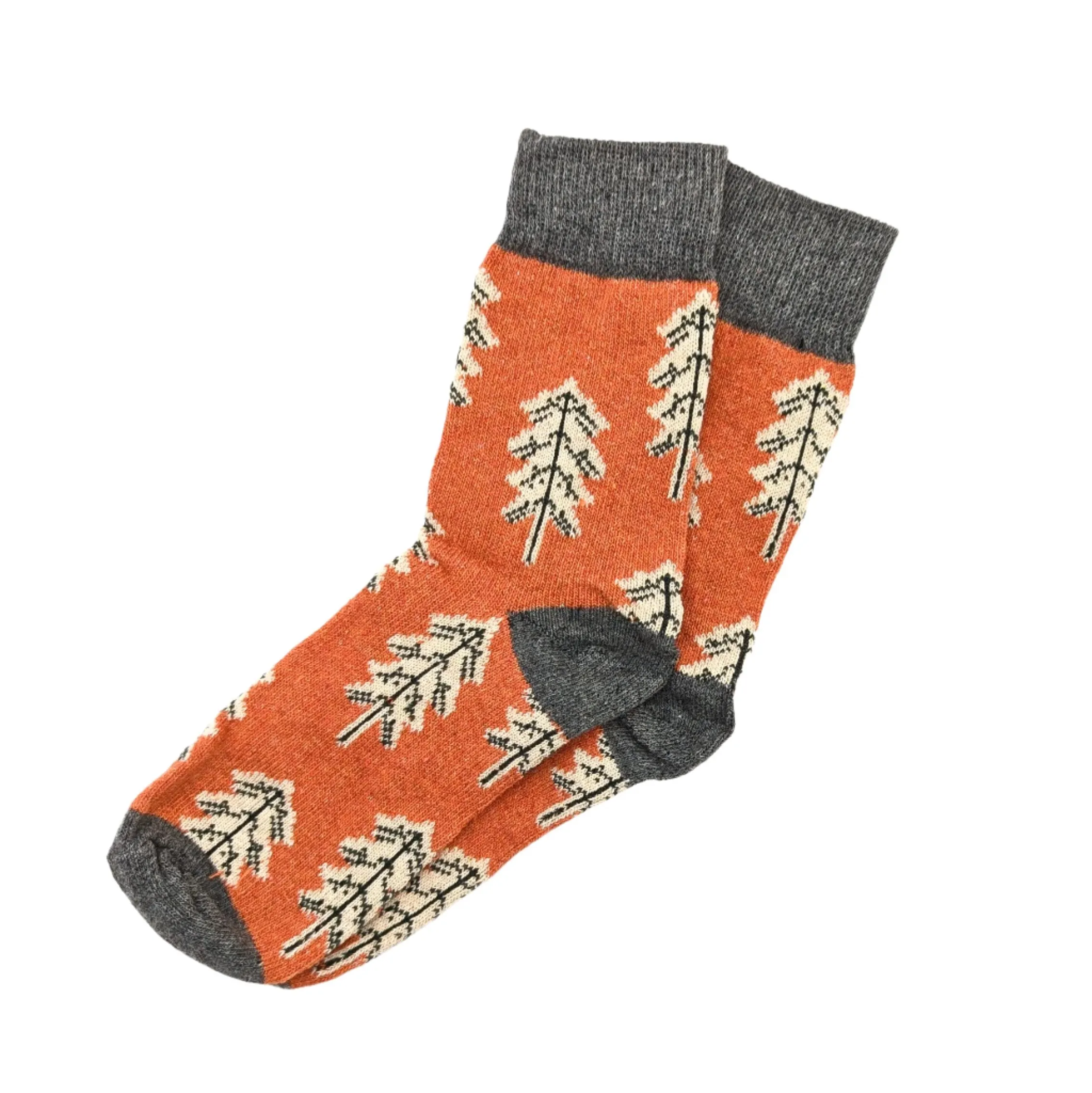 Wool Blend Leaf Socks